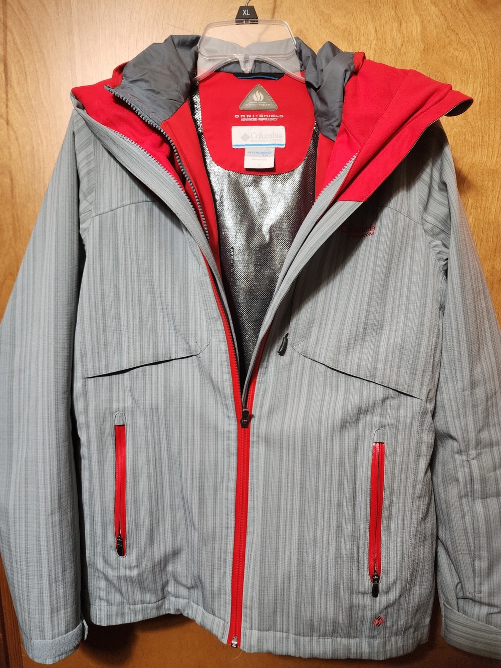 Columbia Titanium Interchange Jacket Womens Small 3-in-1 Omni-Heat Ski Coat Gray